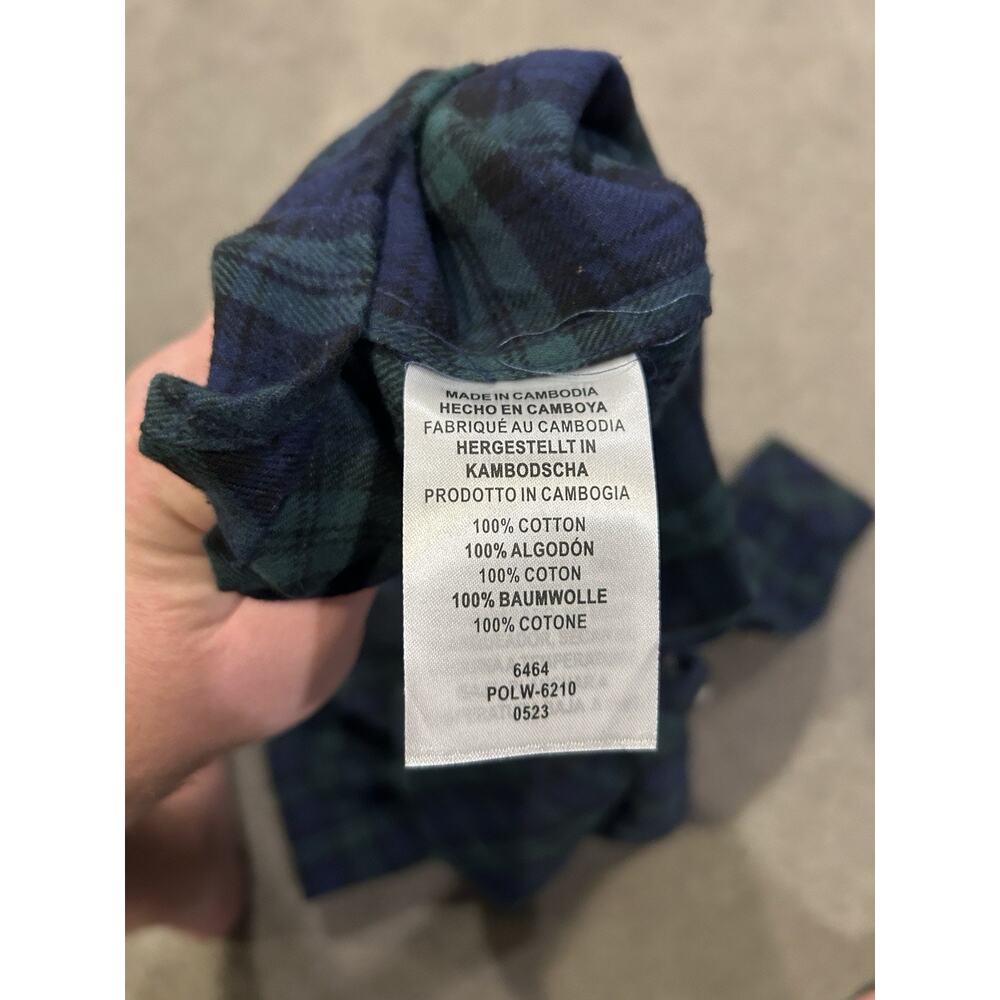Legendary‎ Whitetails Shirt Men's 2XL Buck Camp Flannel Plaid Green Blue Black - Picture 4 of 4